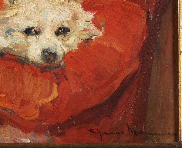 MANNUCCI CIPRIANO ANTONIO (1882 - 1970) : Ritratto di bambina con cane  - Asta Asta 449 | ARTE ANTICA E DEL XIX SECOLO Virtuale - Associazione Nazionale - Case d'Asta italiane