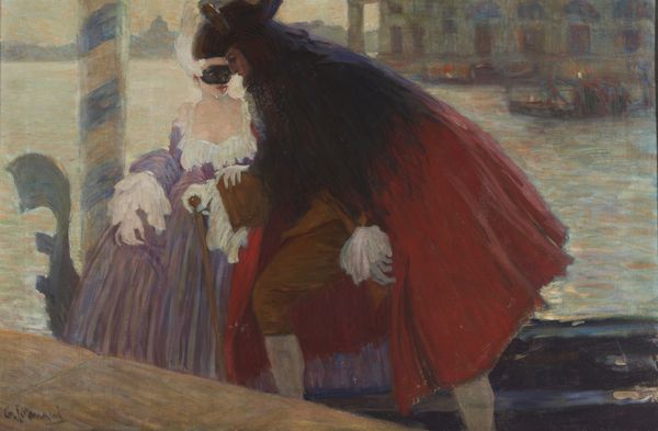 SORMANI GIAN LUCIANO (1867 - 1938) : Veduta veneziana con personaggi in maschera  - Asta Asta 449 | ARTE ANTICA E DEL XIX SECOLO Virtuale - Associazione Nazionale - Case d'Asta italiane