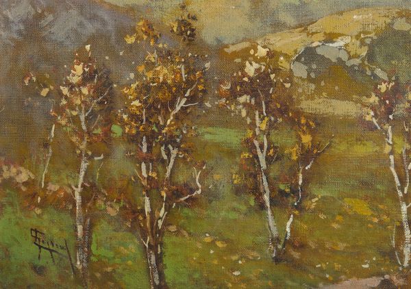 GIGNOUS LORENZO (1862 - 1958) : Paesaggio montano con case e personaggi  - Asta Asta 449 | ARTE ANTICA E DEL XIX SECOLO Virtuale - Associazione Nazionale - Case d'Asta italiane