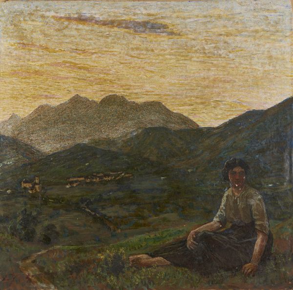 TOGNI EDOARDO (1884 - 1962) : Crepuscolo. Montanina in attesa (Gazzane di Preseglie)  - Asta Asta 449 | ARTE ANTICA E DEL XIX SECOLO Virtuale - Associazione Nazionale - Case d'Asta italiane