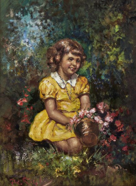 RISPOLI FRANCO (1921 - 1989) : Bambina con cesto di fiori  - Asta Asta 449 | ARTE ANTICA E DEL XIX SECOLO Virtuale - Associazione Nazionale - Case d'Asta italiane