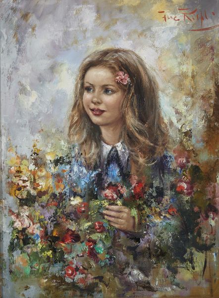 RISPOLI FRANCO (1921 - 1989) : Ragazza con mazzo di fiori  - Asta Asta 449 | ARTE ANTICA E DEL XIX SECOLO Virtuale - Associazione Nazionale - Case d'Asta italiane