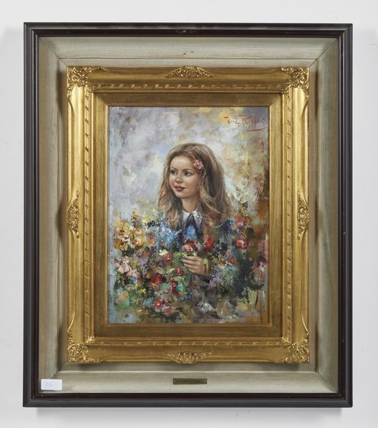 RISPOLI FRANCO (1921 - 1989) : Ragazza con mazzo di fiori  - Asta Asta 449 | ARTE ANTICA E DEL XIX SECOLO Virtuale - Associazione Nazionale - Case d'Asta italiane