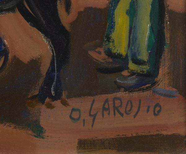 GAROSIO OTTORINO (1904 - 1980) : Gente valsabbina al mercato  - Asta Asta 449 | ARTE ANTICA E DEL XIX SECOLO Virtuale - Associazione Nazionale - Case d'Asta italiane