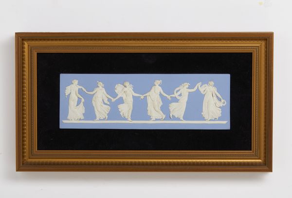 MANIFATTURA DI WEDGWOOD, XX SECOLO : Placca rettangolare in ceramica azzurra e bianca raffigurante la Danza delle Ore  - Asta Asta 449 | ARTE ANTICA E DEL XIX SECOLO Virtuale - Associazione Nazionale - Case d'Asta italiane