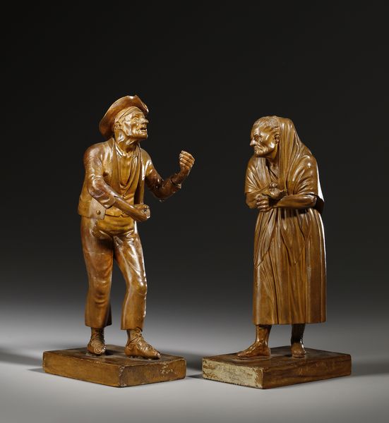 SCULTORE DEL XX SECOLO : Coppia di sculture in terracotta raffiguranti popolani  - Asta Asta 449 | ARTE ANTICA E DEL XIX SECOLO Virtuale - Associazione Nazionale - Case d'Asta italiane