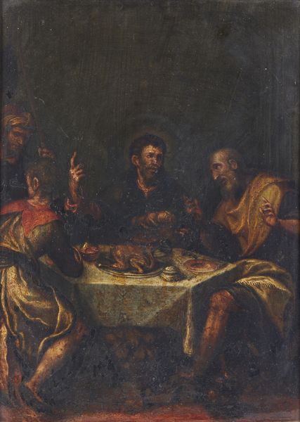 ARTISTA DEL XVII SECOLO : Cena in Emmaus  - Asta Asta 449 | ARTE ANTICA E DEL XIX SECOLO Virtuale - Associazione Nazionale - Case d'Asta italiane