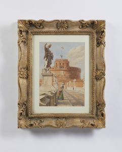 ARTISTA ITALIANO DEL XIX-XX SECOLO : Il ponte di Castel Sant'Angelo a Roma  - Asta Asta 449 | ARTE ANTICA E DEL XIX SECOLO Virtuale - Associazione Nazionale - Case d'Asta italiane