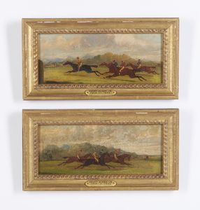 ALKEN HENRY (1785 - 1851) : Coppia di dipinti raffiguranti corse di cavalli  - Asta Asta 449 | ARTE ANTICA E DEL XIX SECOLO Virtuale - Associazione Nazionale - Case d'Asta italiane