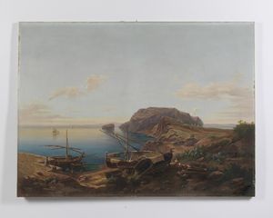 DONNINI EMILIO (1809 - 1886) : Marina dell'Elba  - Asta Asta 449 | ARTE ANTICA E DEL XIX SECOLO Virtuale - Associazione Nazionale - Case d'Asta italiane