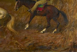 TUBINO CESARE (1899 - 1990) : La cattura del cavallo  - Asta Asta 449 | ARTE ANTICA E DEL XIX SECOLO Virtuale - Associazione Nazionale - Case d'Asta italiane