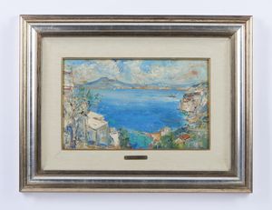 CASCIARO GUIDO (1900 - 1963) : Veduta del golfo di Napoli da Ischia  - Asta Asta 449 | ARTE ANTICA E DEL XIX SECOLO Virtuale - Associazione Nazionale - Case d'Asta italiane