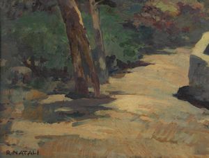 NATALI RENATO (1864 - 1947) : Strada di campagna  - Asta Asta 449 | ARTE ANTICA E DEL XIX SECOLO Virtuale - Associazione Nazionale - Case d'Asta italiane