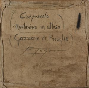 TOGNI EDOARDO (1884 - 1962) : Crepuscolo. Montanina in attesa (Gazzane di Preseglie)  - Asta Asta 449 | ARTE ANTICA E DEL XIX SECOLO Virtuale - Associazione Nazionale - Case d'Asta italiane