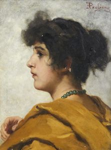 PAGLIANO ELEUTERIO (1826 - 1903) - Ritratto di donna di profilo
