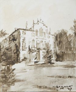 SOGARO OSCAR (1888 - 1967) - Veduta di una villa