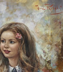 RISPOLI FRANCO (1921 - 1989) : Ragazza con mazzo di fiori  - Asta Asta 449 | ARTE ANTICA E DEL XIX SECOLO Virtuale - Associazione Nazionale - Case d'Asta italiane