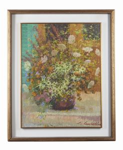 CAMPESTRINI GIANFRANCO (1901 - 1979) : Vaso di fiori sul davanzale  - Asta Asta 449 | ARTE ANTICA E DEL XIX SECOLO Virtuale - Associazione Nazionale - Case d'Asta italiane