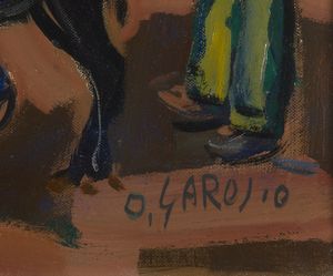 GAROSIO OTTORINO (1904 - 1980) : Gente valsabbina al mercato  - Asta Asta 449 | ARTE ANTICA E DEL XIX SECOLO Virtuale - Associazione Nazionale - Case d'Asta italiane