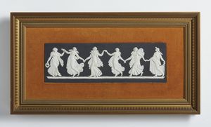 MANIFATTURA DI WEDGWOOD, XX SECOLO : Placca rettangolare in ceramica nera e bianca raffigurante la Danza delle Ore  - Asta Asta 449 | ARTE ANTICA E DEL XIX SECOLO Virtuale - Associazione Nazionale - Case d'Asta italiane