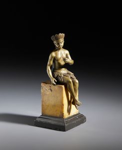 BRONZISTA DEL XIX SECOLO - Piccola scultura raffigurante l'allegoria dell'America