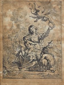 SHUT CORNELIS (1612 - 1655) : Da. Coppia di incisioni raffiguranti Madonna con Bambino e San Giovannino  - Asta Asta 449 | ARTE ANTICA E DEL XIX SECOLO Virtuale - Associazione Nazionale - Case d'Asta italiane