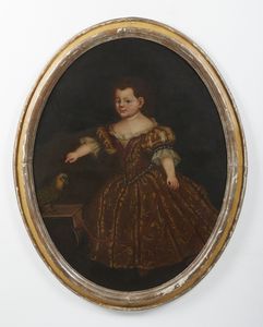 CITTADINI DETTO IL MILANESE  PIER FRANCESCO (1616 - 1681) : Attribuito a. Ritratto di bambina con pappagallo  - Asta Asta 449 | ARTE ANTICA E DEL XIX SECOLO Virtuale - Associazione Nazionale - Case d'Asta italiane