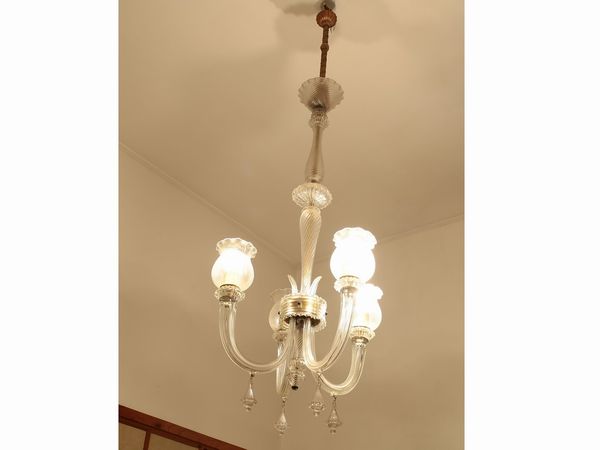 Lampadario in vetro soffiato di Murano  - Asta Casa Lazzi - parte prima Arredi, dipinti, vetri di Murano, curiosit - Associazione Nazionale - Case d'Asta italiane