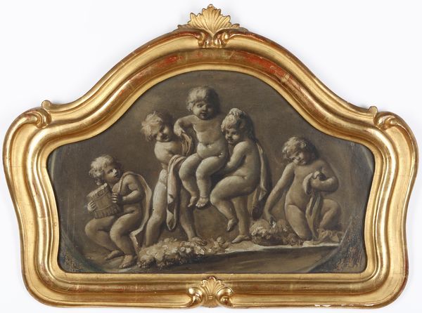 Scuola del XVIII secolo Figure di putti  - Asta Dipinti Antichi - Associazione Nazionale - Case d'Asta italiane