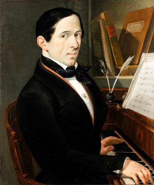 Giuseppe Diotti, Attribuito a : Ritratto di musicista al piano  - Asta Dipinti Antichi - Associazione Nazionale - Case d'Asta italiane