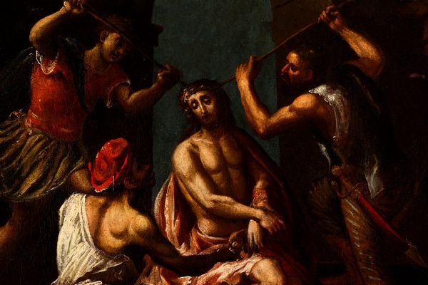 Scuola italiana del XVII secolo Flagellazione di Cristo  - Asta Dipinti Antichi - Associazione Nazionale - Case d'Asta italiane