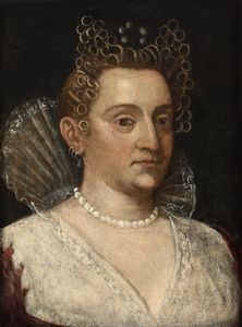 Francesco Montemezzano, Attribuito a - Ritratto di gentildonna