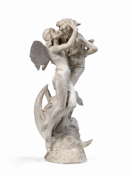 Ignoto scultore fine XIX secolo : Amore e Psiche  - Asta Importanti Arredi, Maioliche, Sculture e Dipinti Antichi - Associazione Nazionale - Case d'Asta italiane