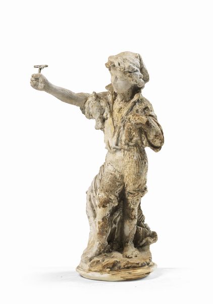 Ignoto scultore del XIX secolo : Giovinetto con raspo di uva  - Asta Importanti Arredi, Maioliche, Sculture e Dipinti Antichi - Associazione Nazionale - Case d'Asta italiane