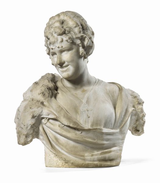 Ignoto scultore fine XIX secolo : Ritratto di signora sorridente  - Asta Importanti Arredi, Maioliche, Sculture e Dipinti Antichi - Associazione Nazionale - Case d'Asta italiane