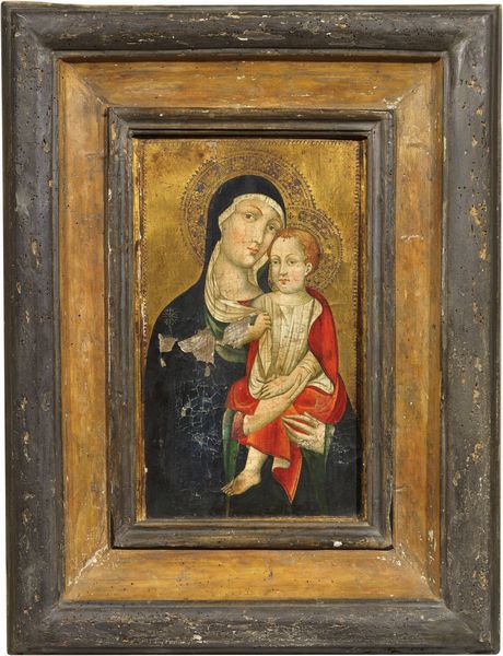 Ignoto del XIX secolo : Madonna col Bambino  - Asta Importanti Arredi, Maioliche, Sculture e Dipinti Antichi - Associazione Nazionale - Case d'Asta italiane