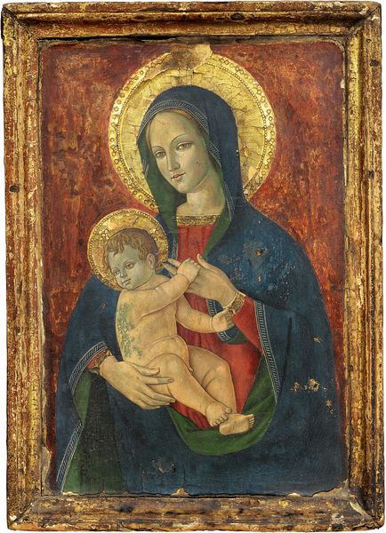 Ignoto del XIX secolo : Madonna col Bambino  - Asta Importanti Arredi, Maioliche, Sculture e Dipinti Antichi - Associazione Nazionale - Case d'Asta italiane