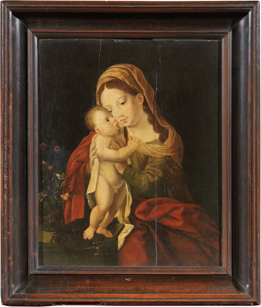 Bernart van Orley (seguace di) : Madonna col Bambino  - Asta Importanti Arredi, Maioliche, Sculture e Dipinti Antichi - Associazione Nazionale - Case d'Asta italiane