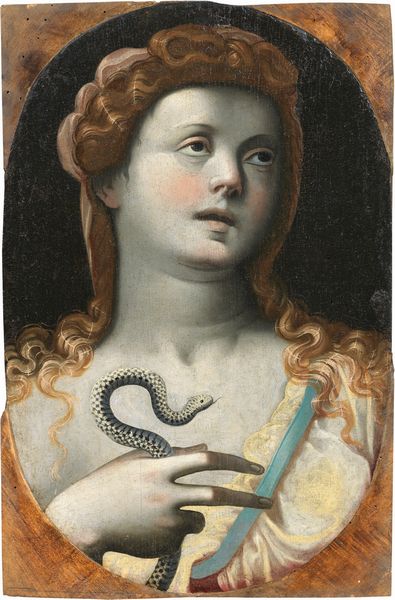 Scuola senese fine XVI secolo : Cleopatra  - Asta Importanti Arredi, Maioliche, Sculture e Dipinti Antichi - Associazione Nazionale - Case d'Asta italiane