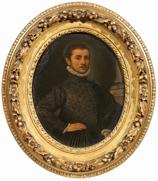 Scuola lombarda del XVI secolo : Ritratto di giovane gentiluomo  - Asta Importanti Arredi, Maioliche, Sculture e Dipinti Antichi - Associazione Nazionale - Case d'Asta italiane