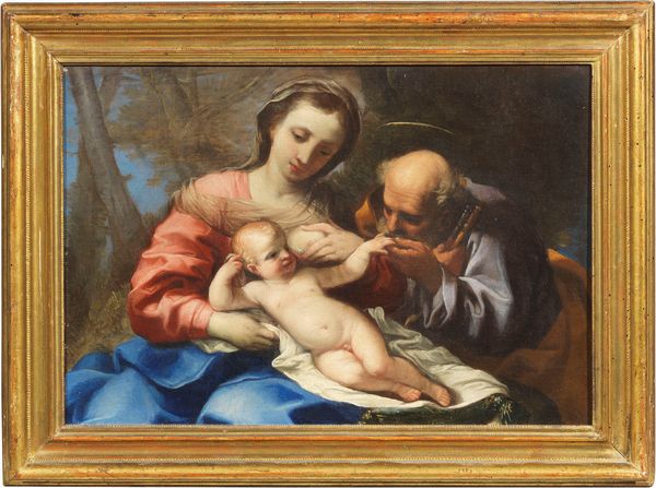 Carlo Maratta (attr. a) : Madonna col Bambino e San Pietro  - Asta Importanti Arredi, Maioliche, Sculture e Dipinti Antichi - Associazione Nazionale - Case d'Asta italiane