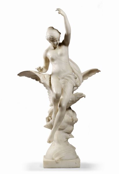 Émile Louis Picault : Des Mystrieuses profondeurs elle apporte  l'homme l'tincelle divine  - Asta Importanti Arredi, Maioliche, Sculture e Dipinti Antichi - Associazione Nazionale - Case d'Asta italiane