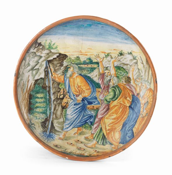 Piatto fondo istoriato in maiolica policroma  - Asta Importanti Arredi, Maioliche, Sculture e Dipinti Antichi - Associazione Nazionale - Case d'Asta italiane