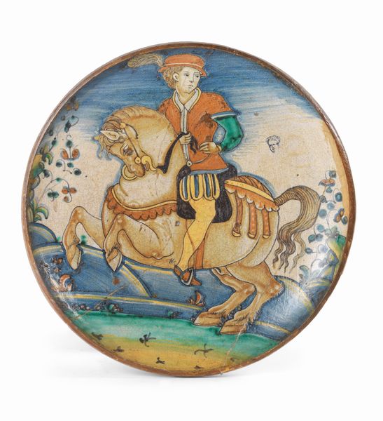 Piatto istoriato in maiolica policroma  - Asta Importanti Arredi, Maioliche, Sculture e Dipinti Antichi - Associazione Nazionale - Case d'Asta italiane