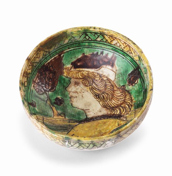 Coppa graffita in maiolica policroma verde rame, manganese e ocra gialla  - Asta Importanti Arredi, Maioliche, Sculture e Dipinti Antichi - Associazione Nazionale - Case d'Asta italiane