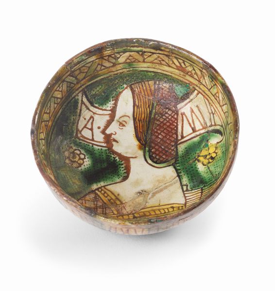 Piccola coppa graffita in maiolica policroma verde, manganese e ocra gialla  - Asta Importanti Arredi, Maioliche, Sculture e Dipinti Antichi - Associazione Nazionale - Case d'Asta italiane