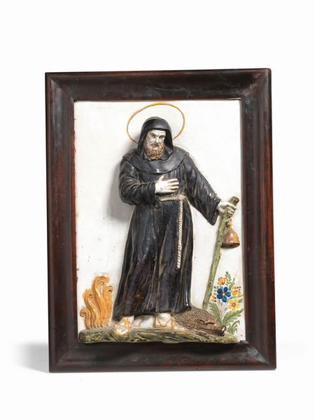 Ignoto plasticatore del XVIII secolo : Sant'Antonio Abate  - Asta Dipinti e Sculture del XIX e XX secolo - Associazione Nazionale - Case d'Asta italiane