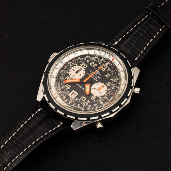 Breitling : Cosmonaute Chronomatic in acciaio cromato, movimento automatico, cronografo con datario, quadrante nero con  numeri Arabi luminosi 47x48 mm  - Asta Watches - Associazione Nazionale - Case d'Asta italiane