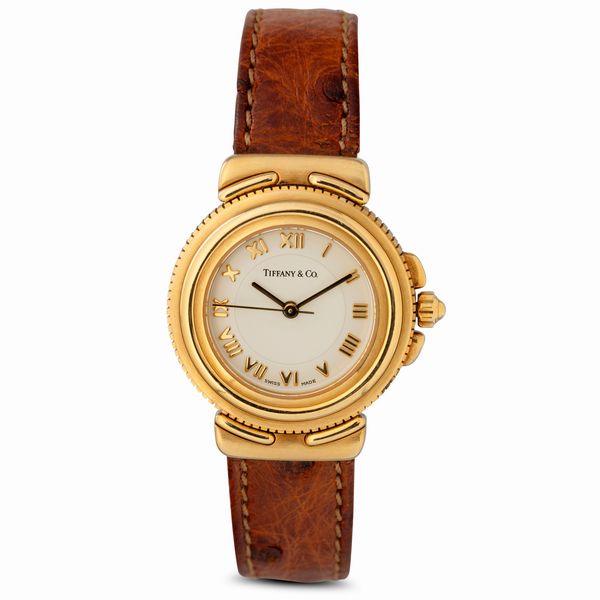 Tiffany&Co. : Intaglio orologio da donna in oro giallo 18k, movimento al quarzo, quadrante bianco numeri Romani, 26 mm  - Asta Watches - Associazione Nazionale - Case d'Asta italiane