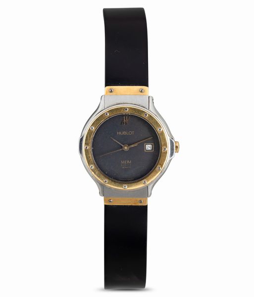 HUBLOT : MDM Lady acciaio e oro al quarzo acciaio e oro con cinturino in gomma da sostituire, con garanzia, 25,5 mm  - Asta Watches - Associazione Nazionale - Case d'Asta italiane